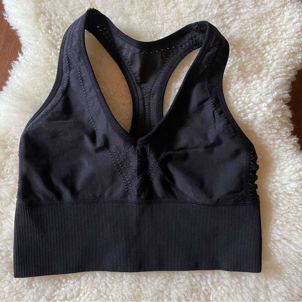 Pink Sport Seamless Long Line Sports Bra with Laser Cut Design